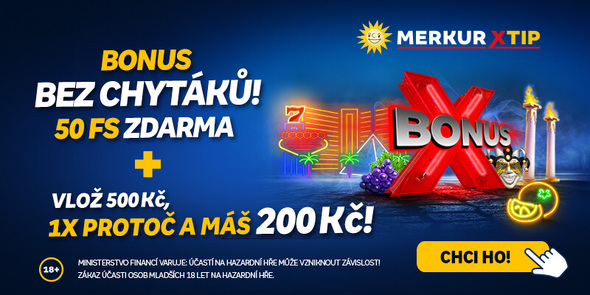 Merkur casino bonus za registraci: 50 free spinů a 200 Kč za vklad