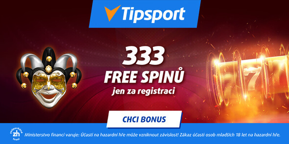 Free spiny u Tipsportu za dokončení plné registrace