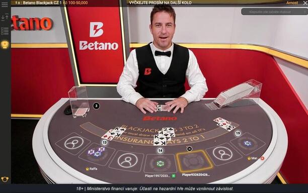 Betano live casino blackjack